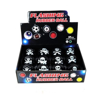 BALLE REBONDISSANTE PIRATE SANS LUMIÈRE EN PRÉSENTOIR (12 pcs)