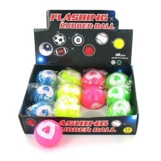 BALLE REBONDISSANTE LUMINEUSE C&OElig;UR (12 pcs)