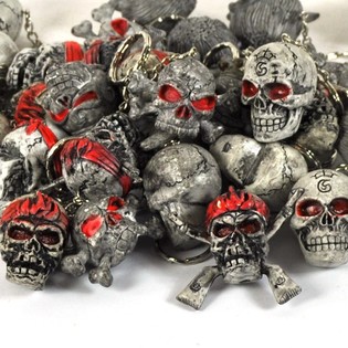 PORTE-CLÉS TÊTE DE MORT (24 pcs)