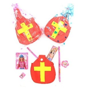 Mitre de Saint-Nicolas Remplie d'Articles de Papeterie (12 pcs)