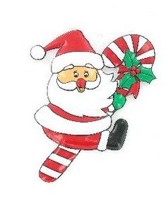 Plaque Décorative - Père Noël sur Sucre d'Orge (6 pcs)