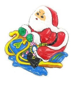 ASSIETTE DÉCORATIVE - PÈRE NOËL SUR SON TRAÎNEAU (6 pcs)