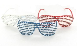 Lunettes Shutter Shades avec Strass Bling Bling (10 pcs)