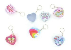 Porte-cl&eacute;s Bo&icirc;te M&eacute;tallique en Forme de C&oelig;ur (12 pcs)