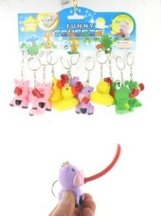 Porte-cl&eacute;s Animaux Tire-Langue (12 pcs)