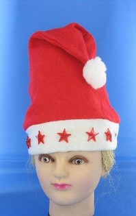 BONNET DE NOËL avec ÉTOILES LUMINEUSES (9 pcs)