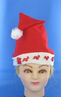 BONNET DE NOËL avec TRAÎNEAU LUMINEUX (12 pcs)