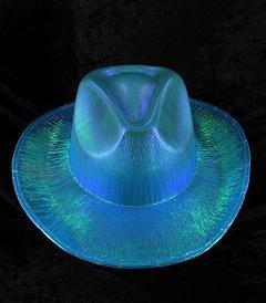 CHAPEAU DE COWBOY PAILLET&Eacute; - BLEU (6 pcs)