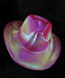 CHAPEAU DE COWBOY PAILLET&Eacute; - ROSE (6 pcs)