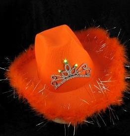 Chapeau de Cowboy Lumineux - Orange (6 pcs)