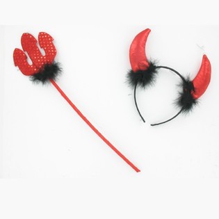 Serre-t&ecirc;te de diable avec b&acirc;ton (12 pcs)