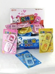 Gommes en forme de t&eacute;l&eacute;phone portable en pr&eacute;sentoir (36 pcs)