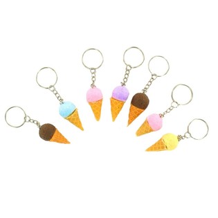 Porte-cl&eacute;s en forme de cr&egrave;me glac&eacute;e (lot de 12)