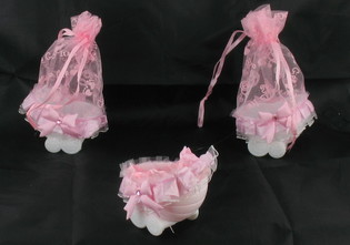 POUSSETTE DE D&Eacute;CORATION - ROSE B&Eacute;B&Eacute; (20 pcs)