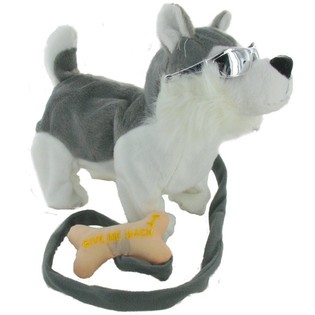 Chien en peluche interactif qui marche avec laisse