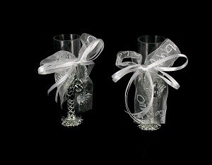 FLÛTES DE CHAMPAGNE DE DÉCORATION (6 pièces)