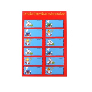 Autocollants Cadeaux Saint Nicolas / Sinterklaas (24 pcs) - Lot de 12