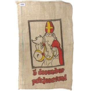 Grand Sac en Jute de Saint Nicolas et Père Noël