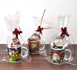 Mug de No&euml;l avec Bonhomme de Neige en Peluche Coffret Cadeau