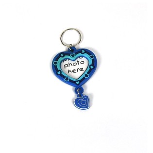 Porte-cl&eacute;s Photo Coeur - Bleu (35 pcs)