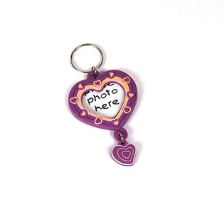 Porte-cl&eacute;s Photo Coeur - Violet (34 pcs)