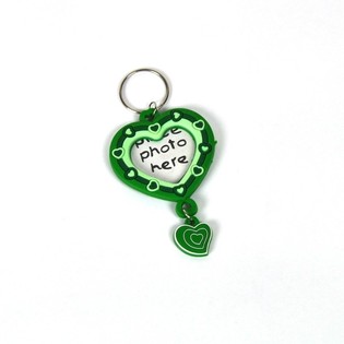 Porte-cl&eacute;s Photo Coeur - Vert (Lot de 35)
