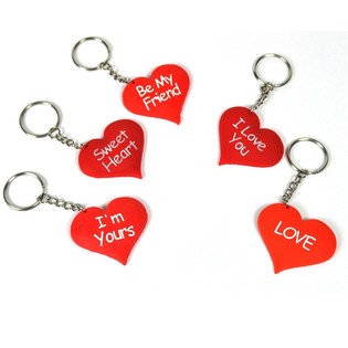 Porte-cl&eacute;s C&oelig;ur avec Message (Pack de 12)