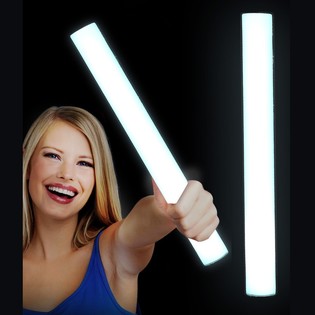 B ton Lumineux LED en Mousse Monocolore - B ton de F te - BLANC (24 pcs)