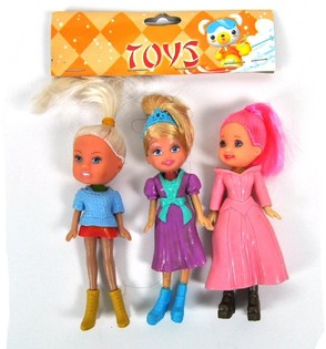 Sachet de 3 Mini Poup&eacute;es (Lot de 10)