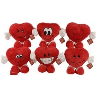 C&oelig;urs en peluche avec mains et pieds (6 pcs)