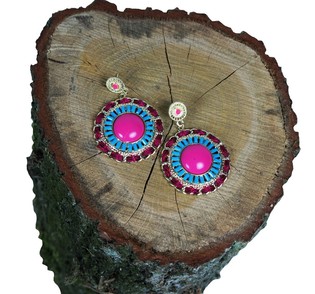 Boucles d'oreilles Ibiza color&eacute;es (1 pc)