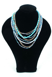 Collier Style Ibiza Bleu (1 pc)