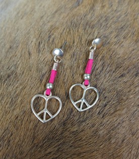 Boucles d'oreilles c&oelig;ur rose (1 pc)