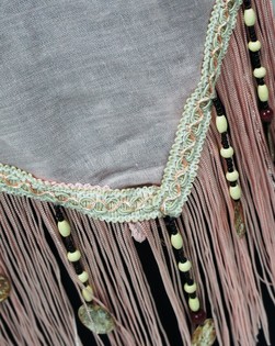 &Eacute;charpe de Luxe Ibiza &agrave; Franges Rose (1 pce)