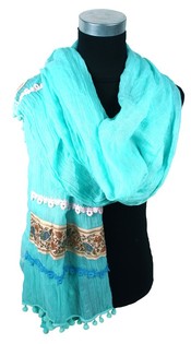 &Eacute;charpe de Luxe Turquoise (1 pc) - Style Ibiza