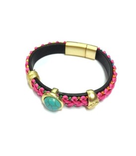 Bracelet de Luxe Rose / Turquoise Style Ibiza (1 pc)