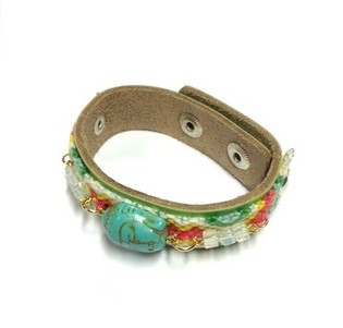 Bracelet Style Ibiza avec Bouddha Vert (1 pc)