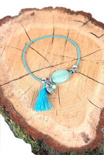 Bracelet Turquoise Style Ibiza avec Pompon (1 pc.)