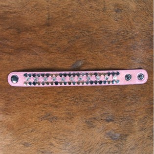 Bracelet Ibiza Rose avec Clous et Strass (1 pc)