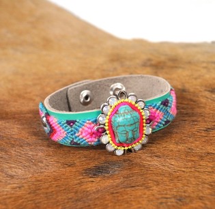 Bracelet Ibiza Argent Vert Bouddha (1 pc.)