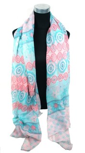 &Eacute;charpe Style Ibiza Rose/Turquoise (1 pce)
