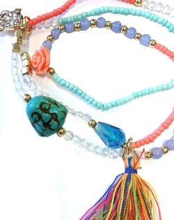 Bracelet &Eacute;lastique 3 Rangs Bouddha (1 pc)