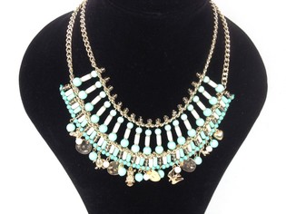 Collier de Luxe Menthe avec Pi&egrave;ces Ibiza (1 pc)