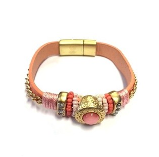 Bracelet de Luxe Style Ibiza Rose / Or (1 pi&egrave;ce)