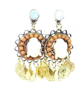 Boucles d'oreilles Style Ibiza Bouddha et Pi&egrave;ce (1 pc)