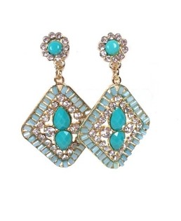 Boucles d'oreilles turquoise style Ibiza (1 pc)