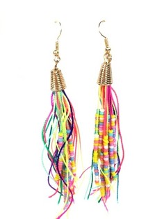 Boucles d'oreilles perles multicolores style Ibiza (1 pc)