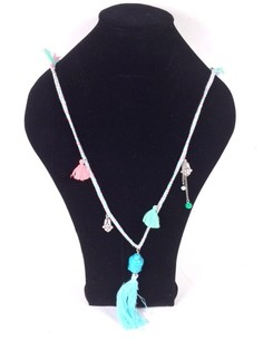 Collier style Ibiza avec pendentif Bouddha Bleu (1 pc)