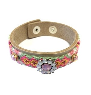 Bracelet Luxe Style Ibiza Cr&egrave;me/Taupe Fleur (1 pc)