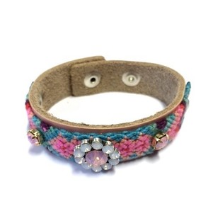 Bracelet de Luxe Fleur Rose (Style Ibiza) - 1 pc